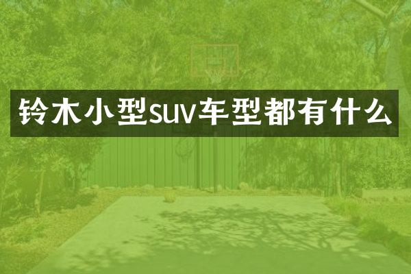 铃木小型suv车型都有什么