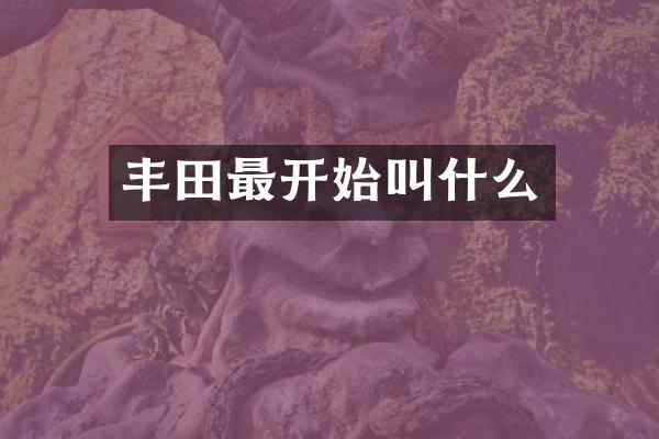 丰田最开始叫什么
