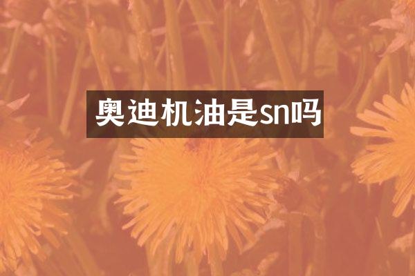 奥迪机油是sn吗