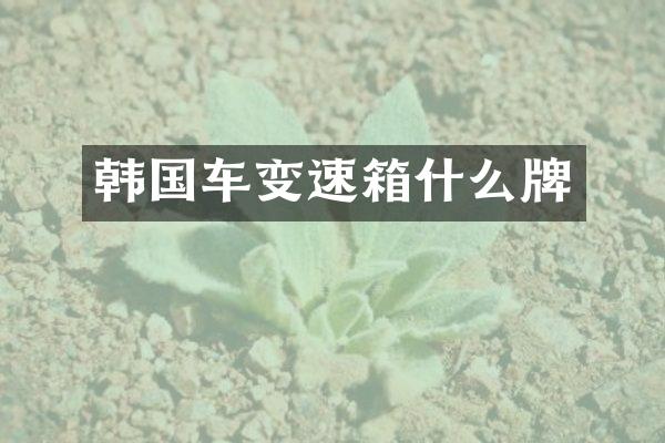 韩国车变速箱什么牌