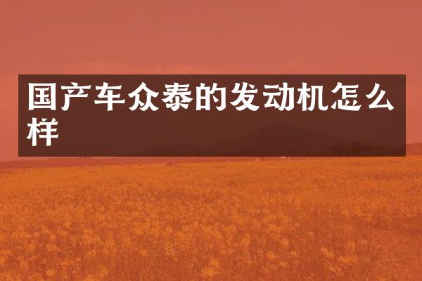 国产车众泰的发动机怎么样