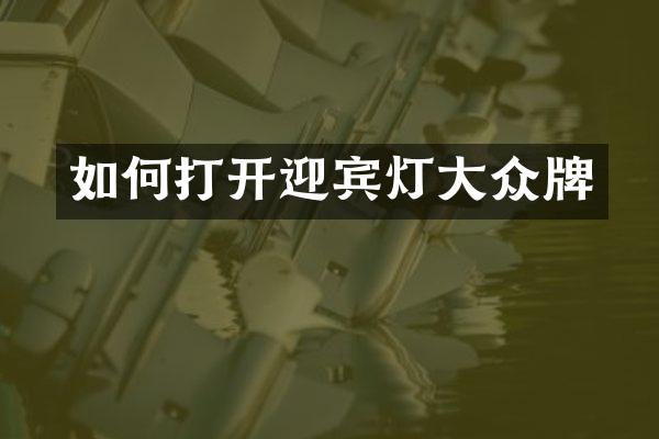 如何打开迎宾灯大众牌