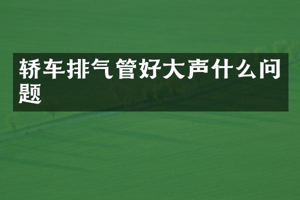 轿车排气管好大声什么问题
