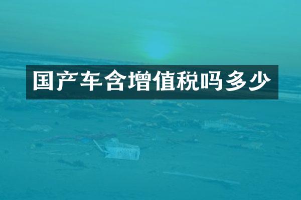 国产车含增值税吗多少