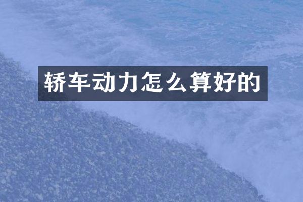 轿车动力怎么算好的