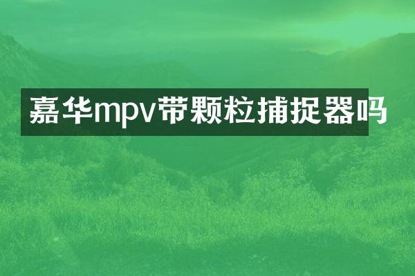 嘉华mpv带颗粒捕捉器吗