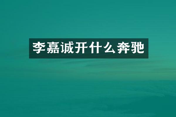 李嘉诚开什么奔驰