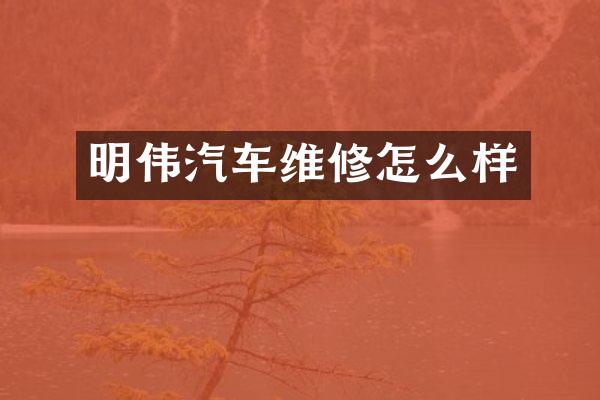 明伟汽车维修怎么样