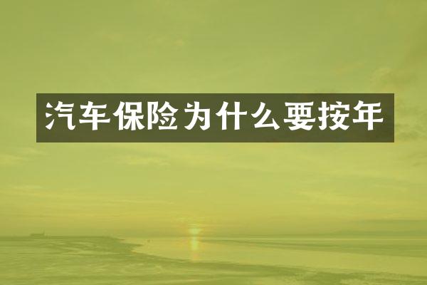 汽车保险为什么要按年
