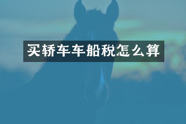 买轿车车船税怎么算