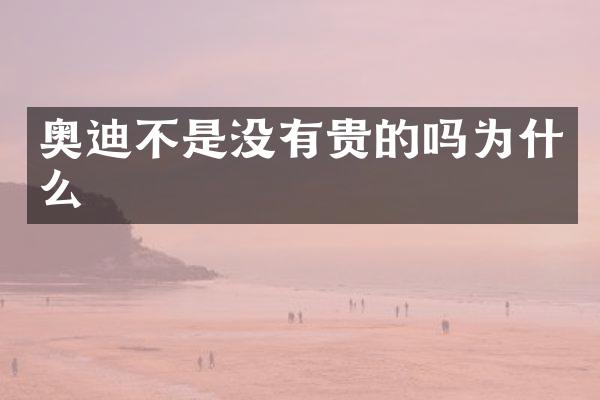 奥迪不是没有贵的吗为什么