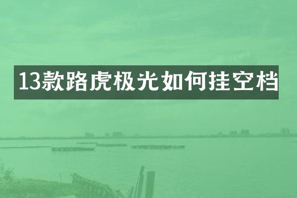 13款路虎极光如何挂空档