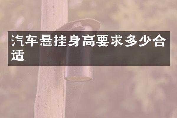 汽车悬挂身高要求多少合适