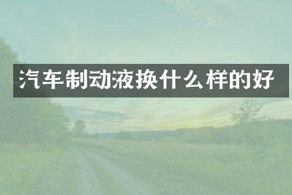 汽车制动液换什么样的好