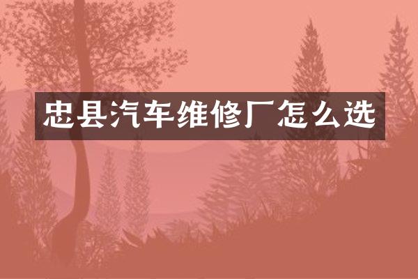 忠县汽车维修厂怎么选