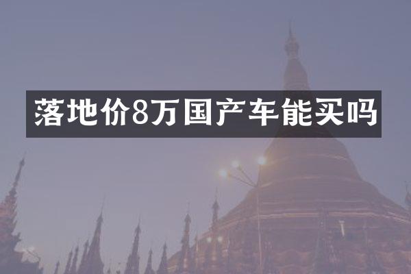 落地价8万国产车能买吗