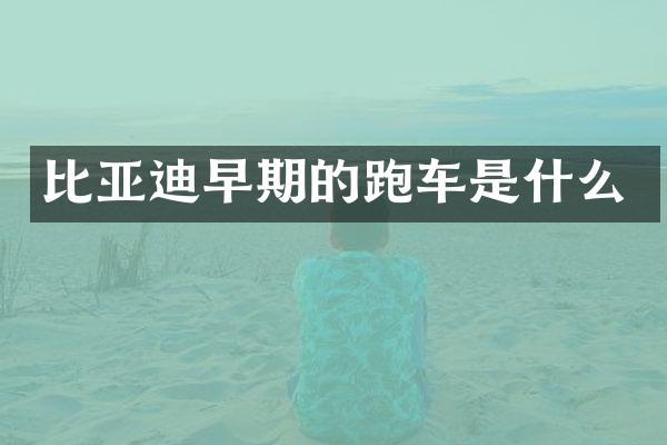 比亚迪早期的跑车是什么