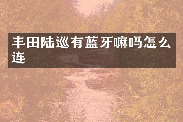 丰田陆巡有蓝牙嘛吗怎么连
