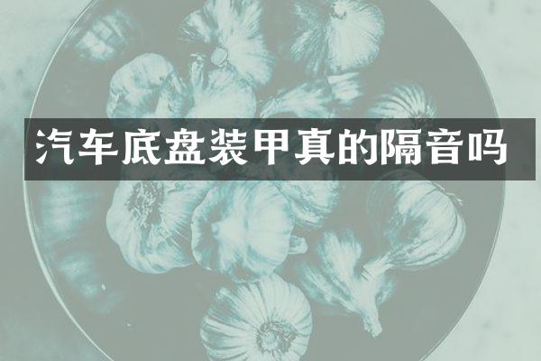 汽车底盘装甲真的隔音吗