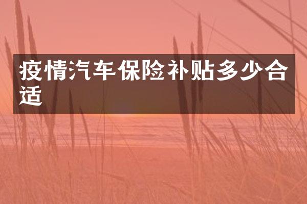 疫情汽车保险补贴多少合适