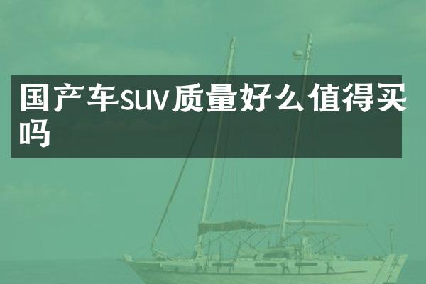 国产车suv质量好么值得买吗