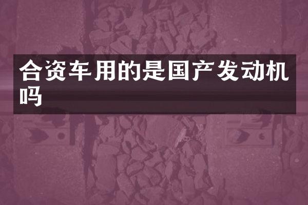 合资车用的是国产发动机吗