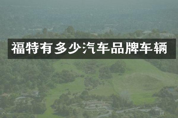 福特有多少汽车品牌车辆