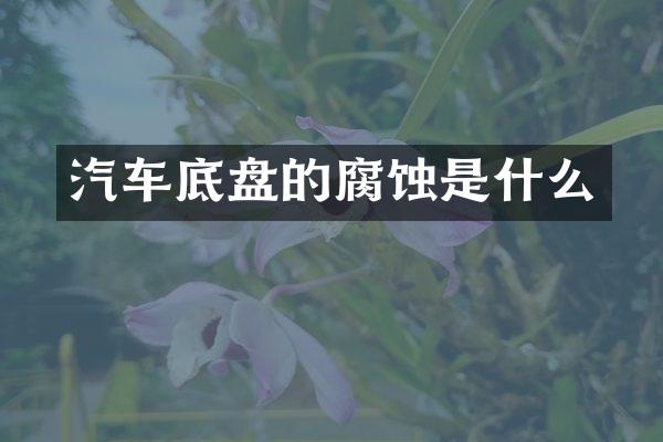 汽车底盘的腐蚀是什么