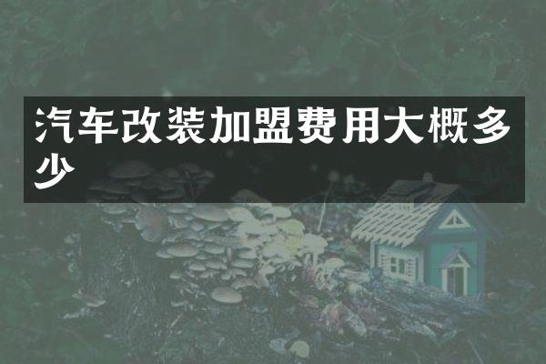 汽车改装加盟费用大概多少