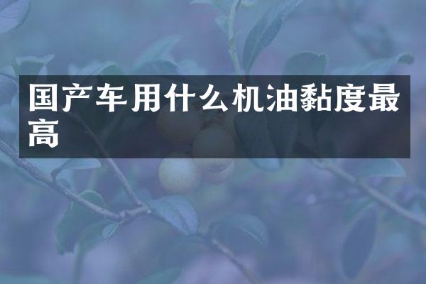 国产车用什么机油黏度最高