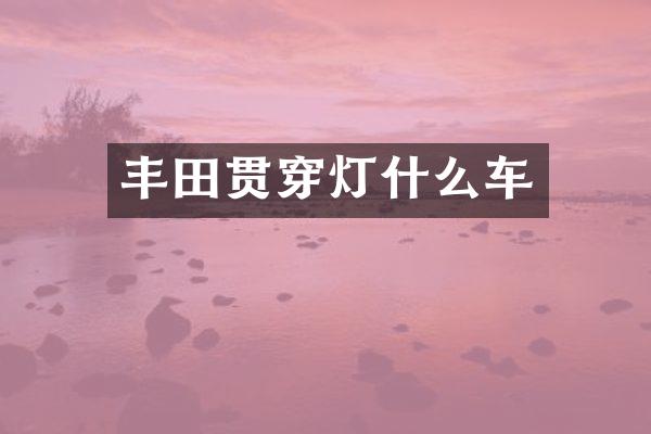 丰田贯穿灯什么车