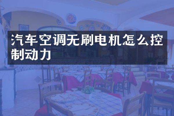 汽车空调无刷电机怎么控制动力