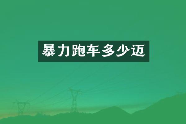 暴力跑车多少迈