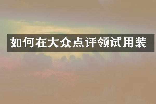 如何在大众点评领试用装