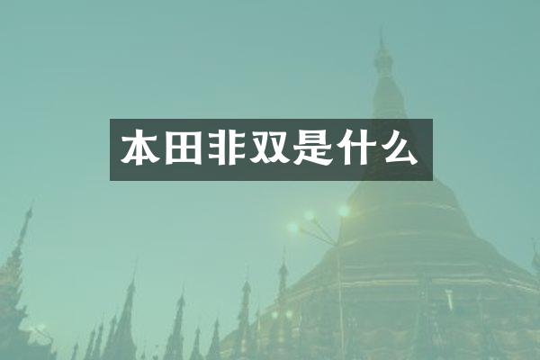 本田非双是什么