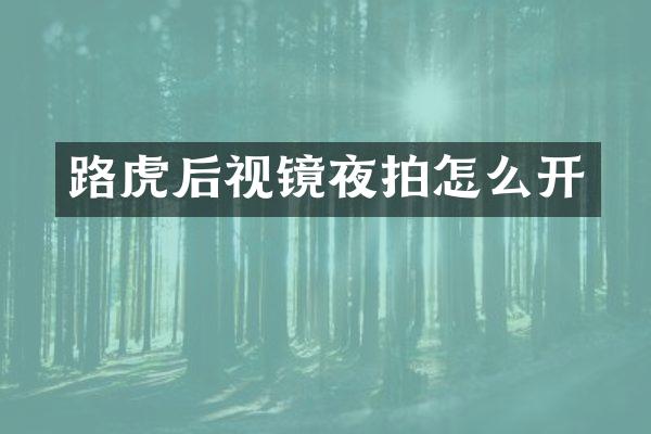 路虎后视镜夜拍怎么开