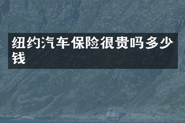纽约汽车保险很贵吗多少钱