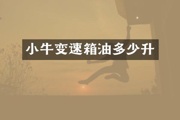 小牛变速箱油多少升