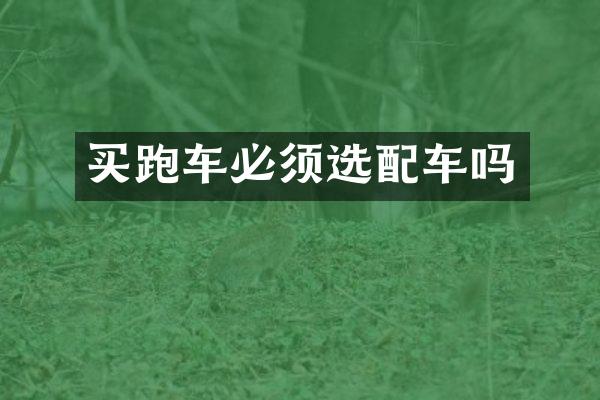 买跑车必须选配车吗