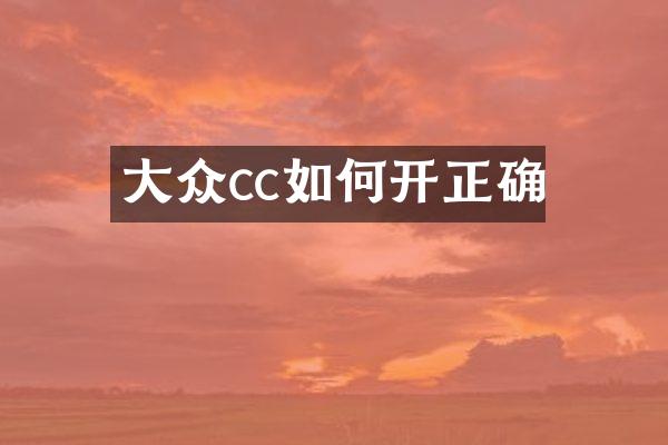 大众cc如何开正确