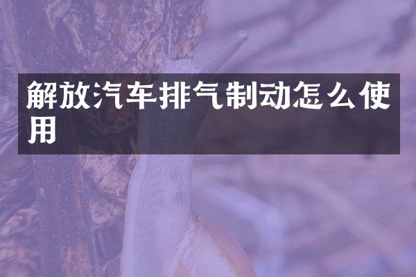 解放汽车排气制动怎么使用