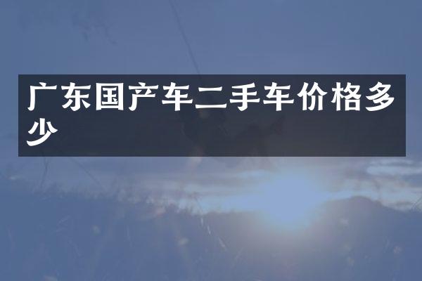 广东国产车二手车价格多少