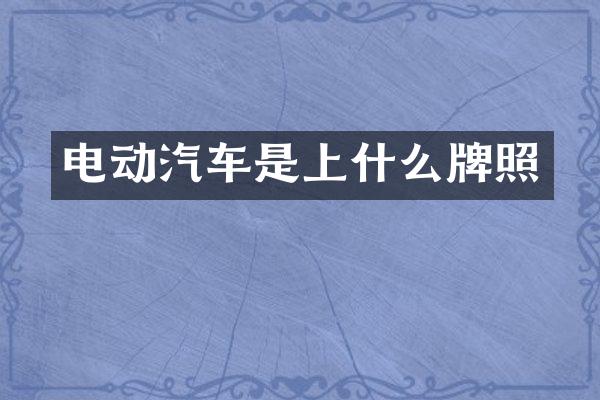 电动汽车是上什么牌照
