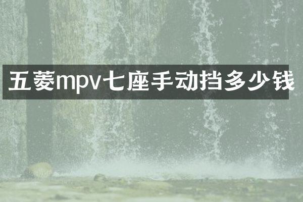 五菱mpv七座手动挡多少钱