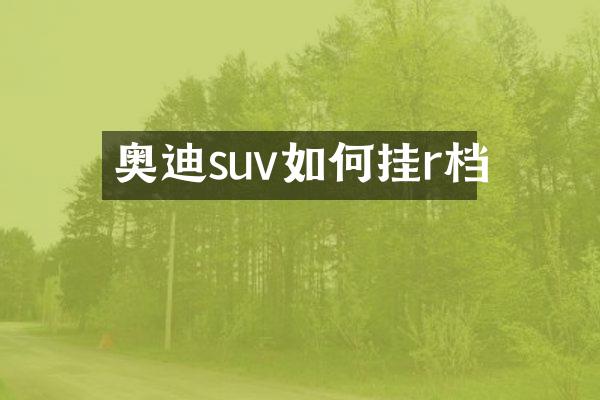 奥迪suv如何挂r档