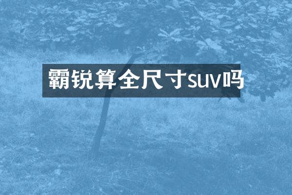 霸锐算全尺寸suv吗