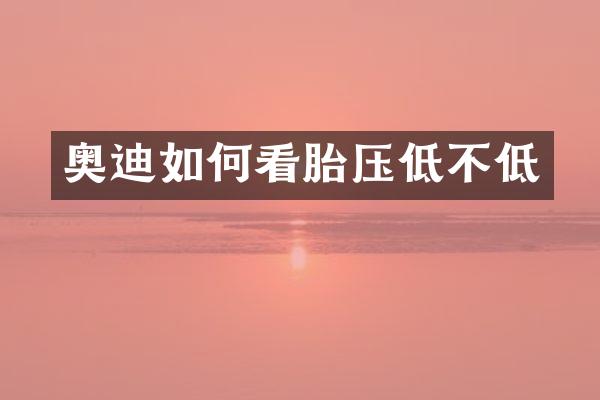 奥迪如何看胎压低不低