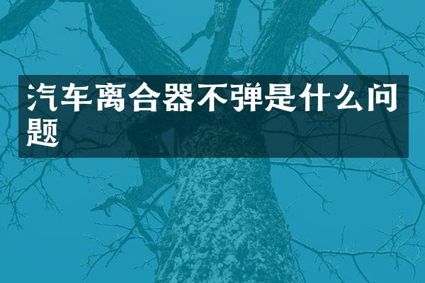 汽车离合器不弹是什么问题