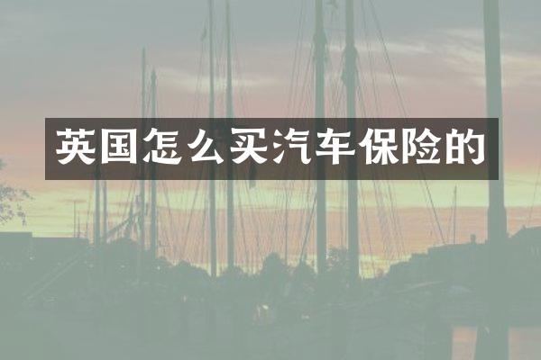 英国怎么买汽车保险的