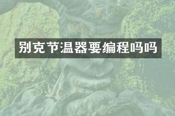 别克节温器要编程吗吗